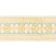 Schumacher Yellow & Aqua Amira Hand Block Printed Tape