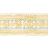 Schumacher Yellow & Aqua Amira Hand Block Printed Tape