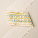 Schumacher Yellow & Aqua Amira Hand Block Printed Tape