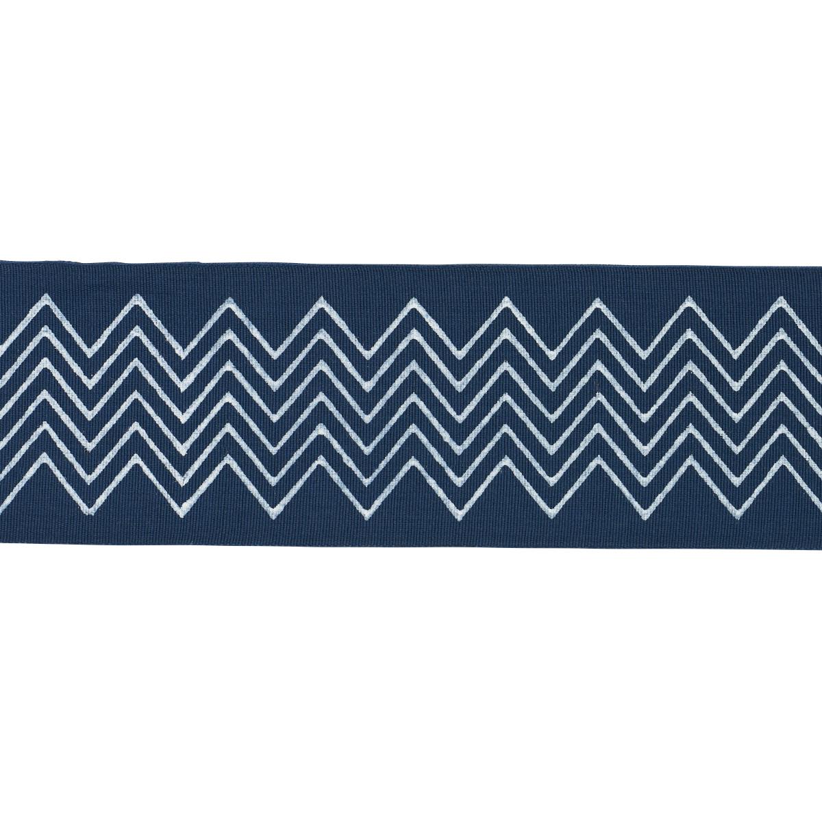 Schumacher Indigo Leora Hand Blocked Tape Narrow