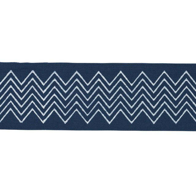 Schumacher Indigo Leora Hand Blocked Tape Narrow