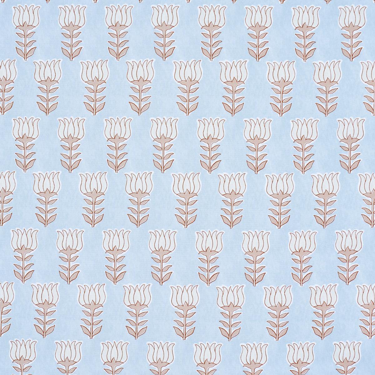 Schumacher Mia Tulip Sky & Sand Fabric