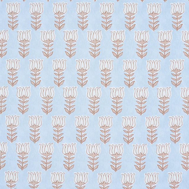 Schumacher Mia Tulip Sky & Sand Fabric