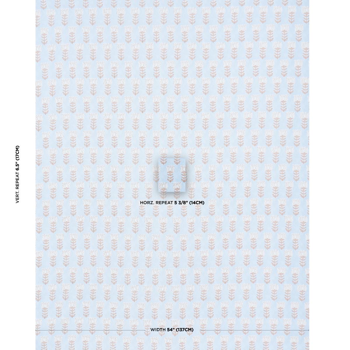 Schumacher Mia Tulip Sky & Sand Fabric