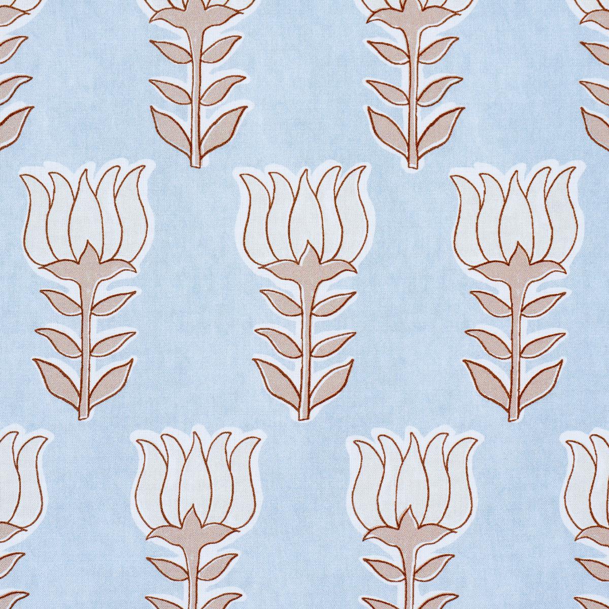 Schumacher Mia Tulip Sky & Sand Fabric