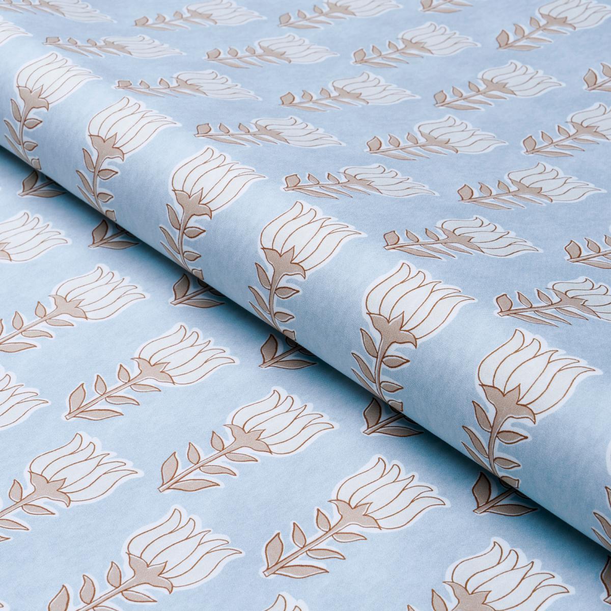 Schumacher Mia Tulip Sky & Sand Fabric