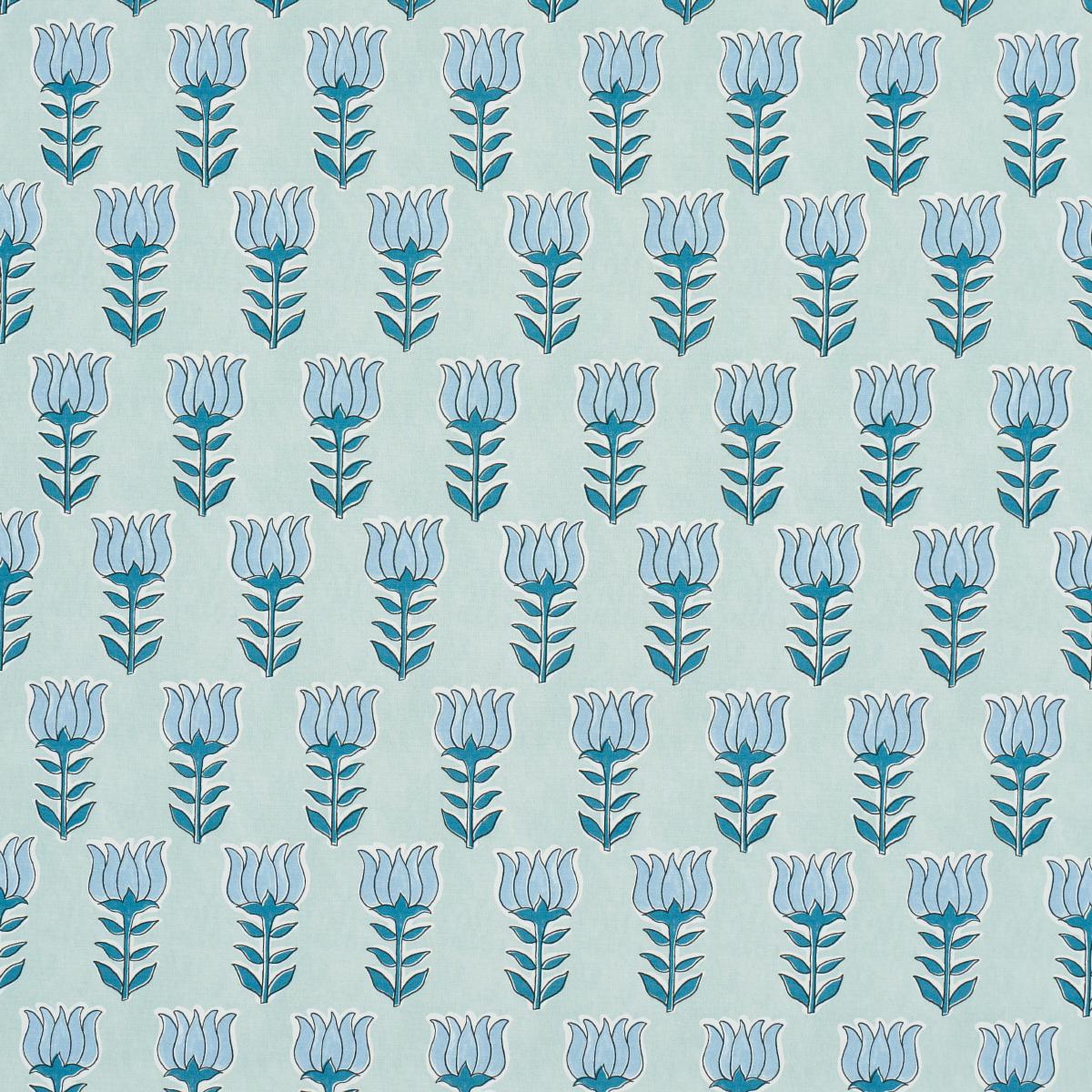Schumacher Mia Tulip Mineral & Blue Fabric