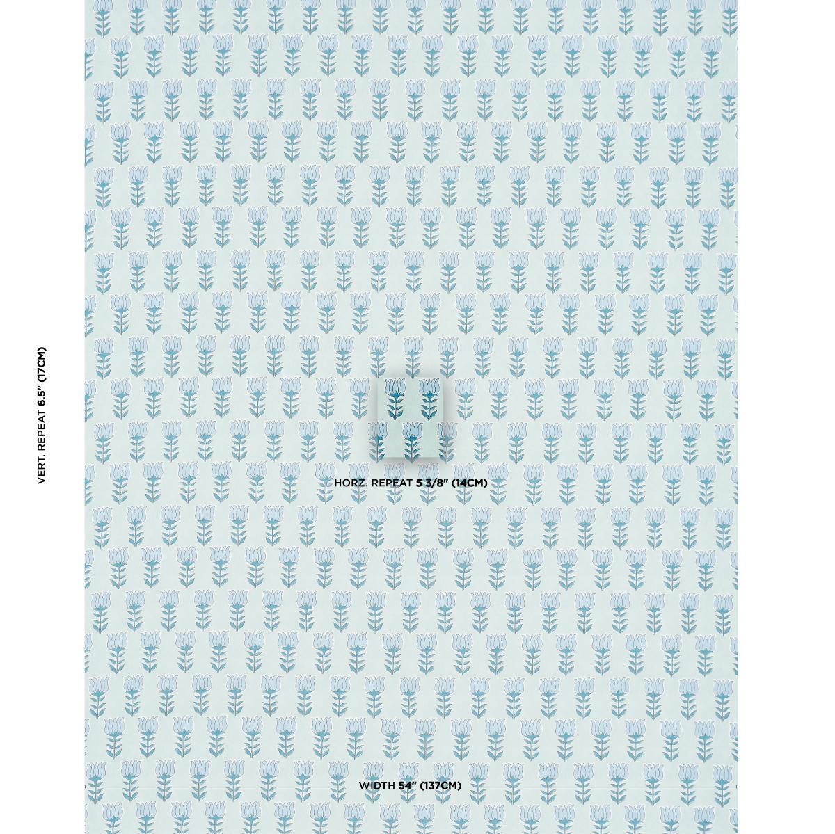 Schumacher Mia Tulip Mineral & Blue Fabric
