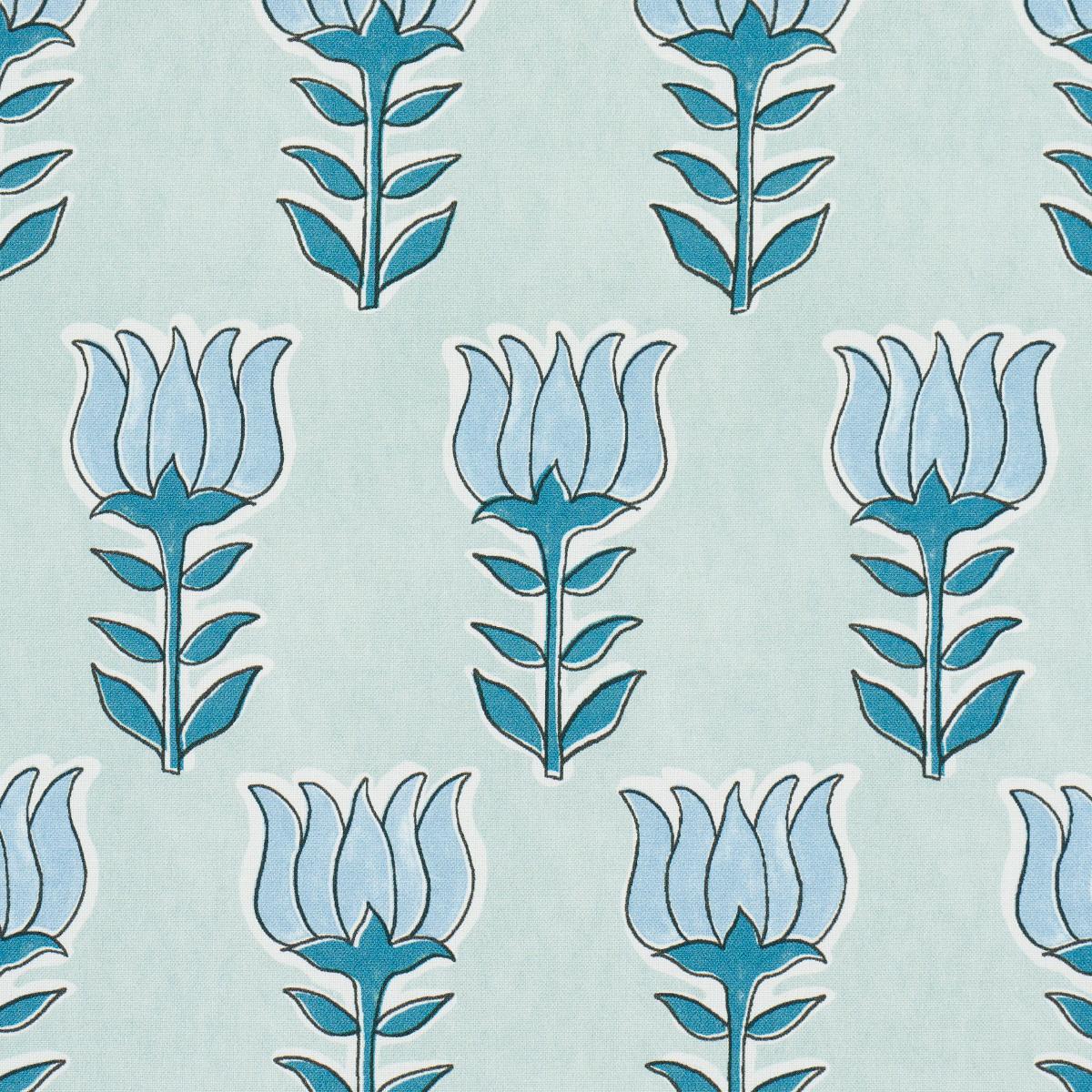 Schumacher Mia Tulip Mineral & Blue Fabric