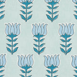 Schumacher Mia Tulip Mineral & Blue Fabric