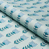 Schumacher Mia Tulip Mineral & Blue Fabric