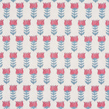 Schumacher Mia Tulip Delft & Crimson Fabric