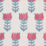 Schumacher Mia Tulip Delft & Crimson Fabric