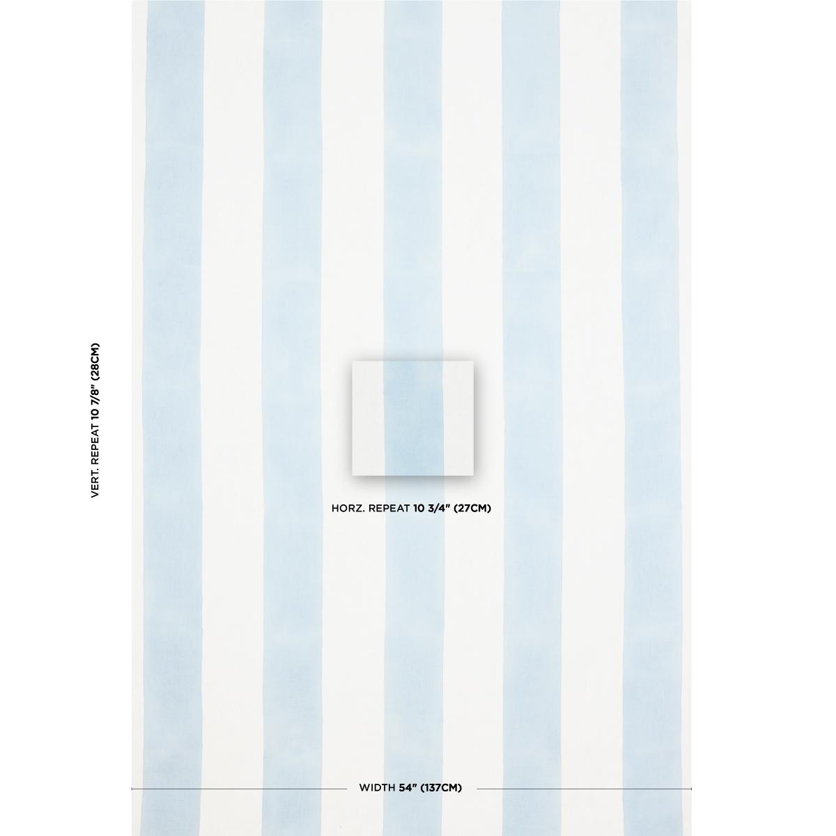 Schumacher Wide Hand Block Stripe Blue Fabric