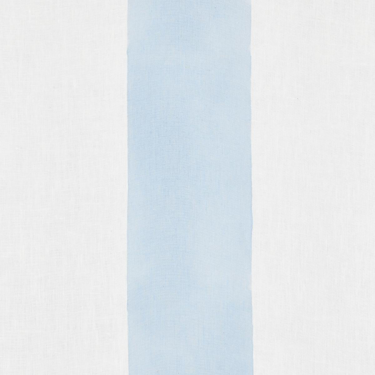 Schumacher Wide Hand Block Stripe Blue Fabric