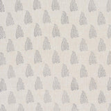 Schumacher Peacock Linen Hand Blocked Print Navy & Flax Fabric