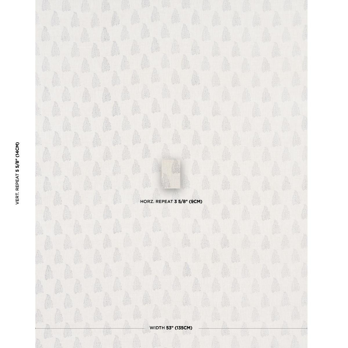 Schumacher Peacock Linen Hand Blocked Print Navy & Flax Fabric