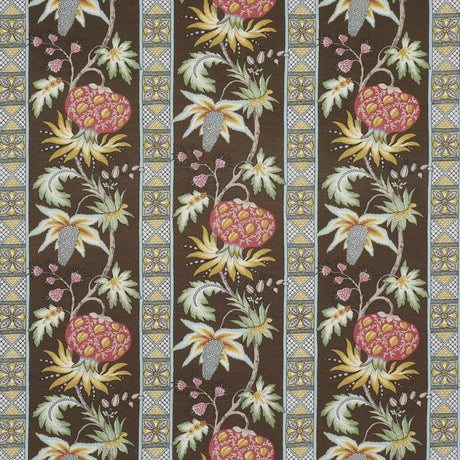 Schumacher Bailey Botanical Chocolate Fabric