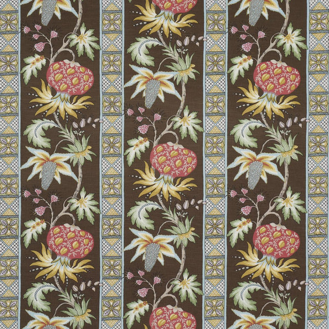 Schumacher Bailey Botanical Chocolate Fabric