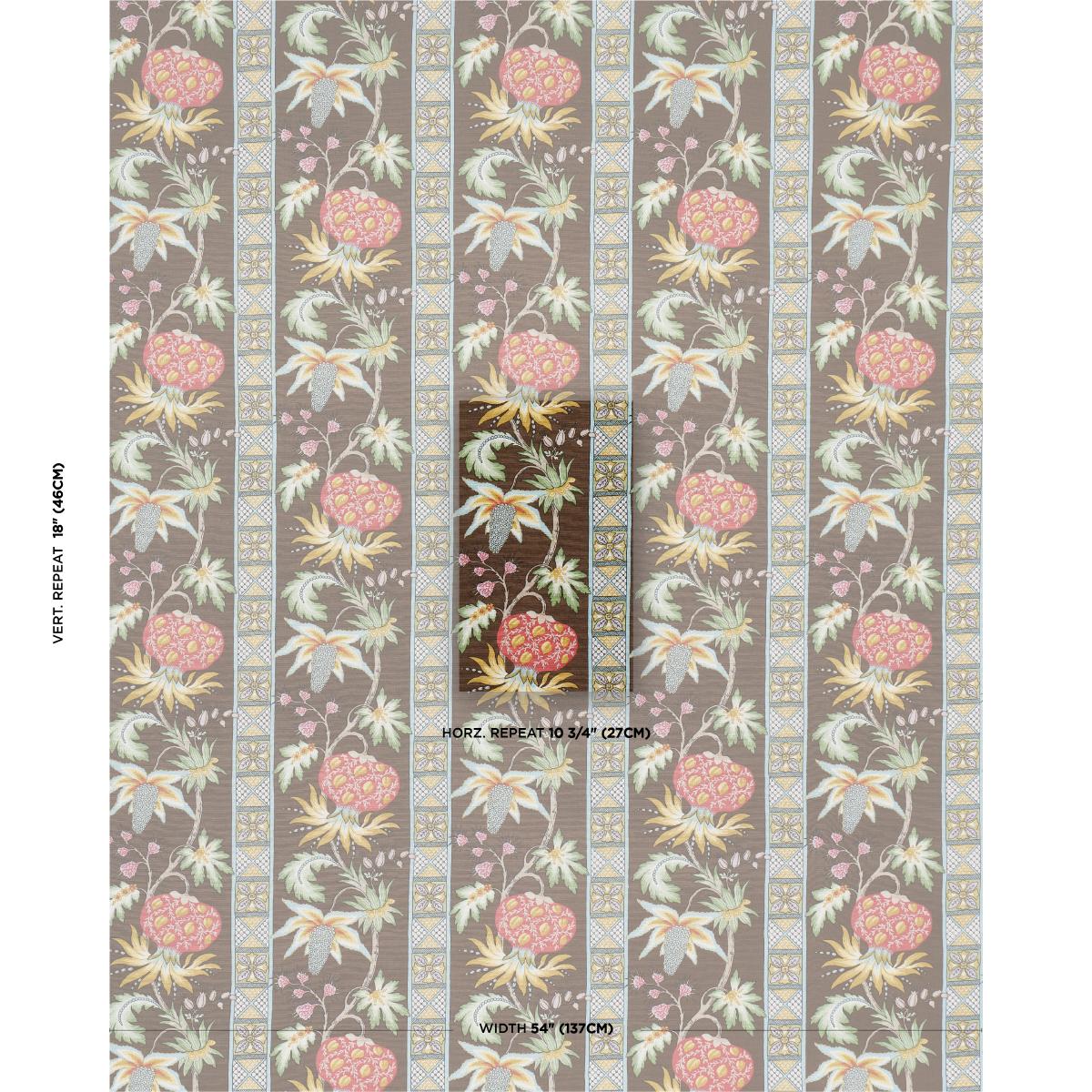 Schumacher Bailey Botanical Chocolate Fabric
