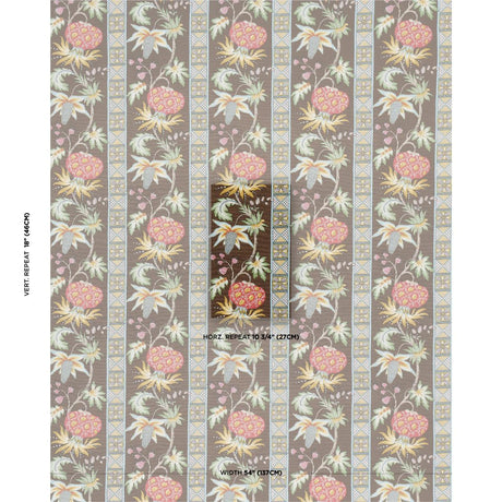 Schumacher Bailey Botanical Chocolate Fabric
