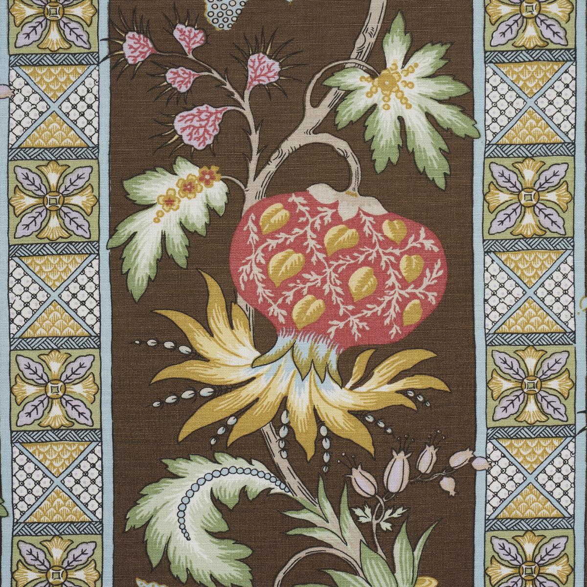 Schumacher Bailey Botanical Chocolate Fabric