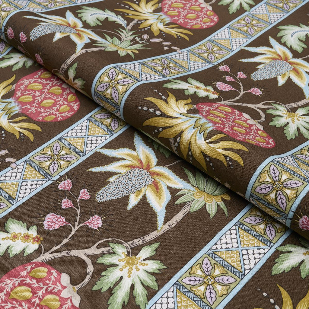 Schumacher Bailey Botanical Chocolate Fabric
