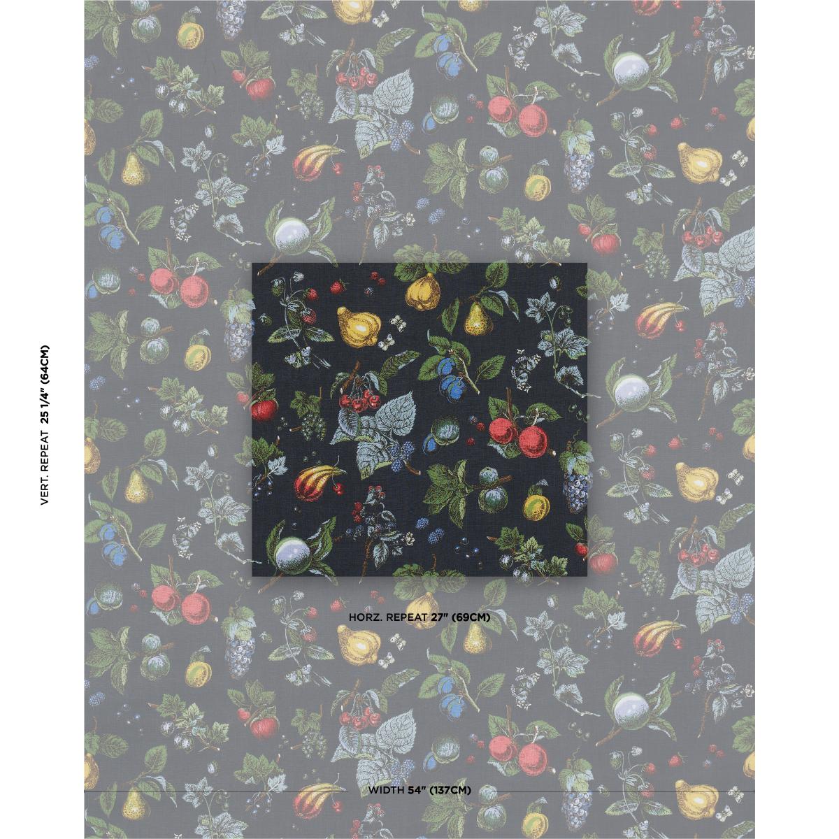 Schumacher Berry Grove Noir Fabric