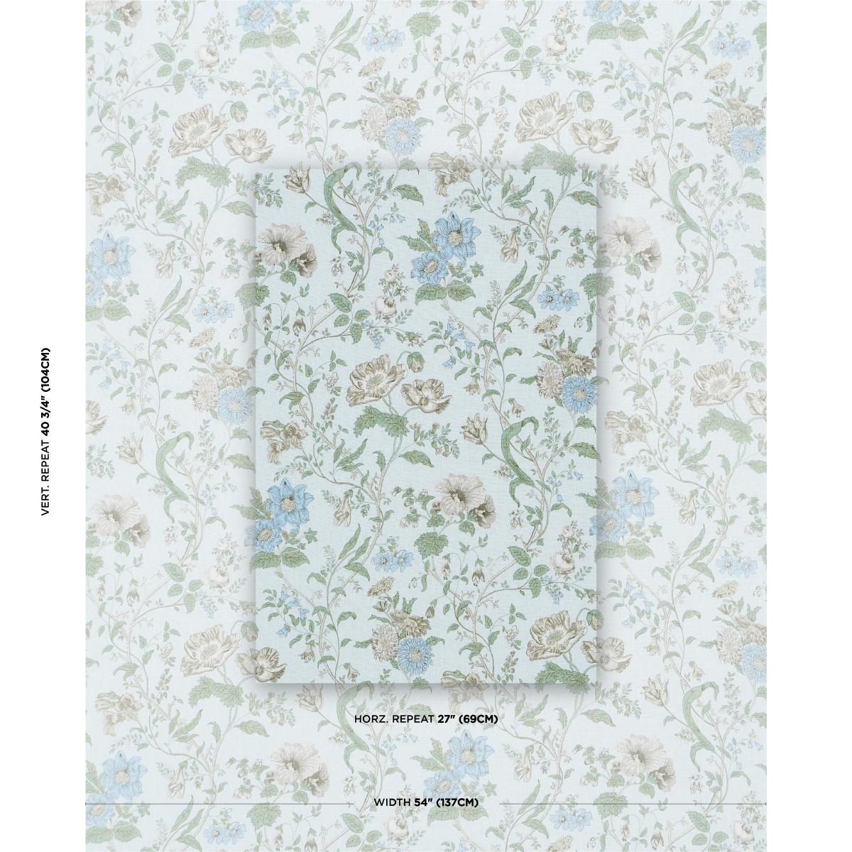 Schumacher Giselle Floral Sky Fabric