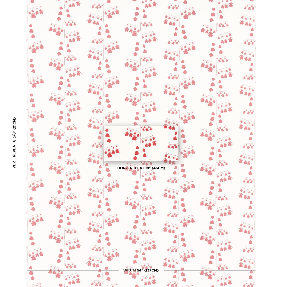 Schumacher Bleeding Hearts Red Fabric