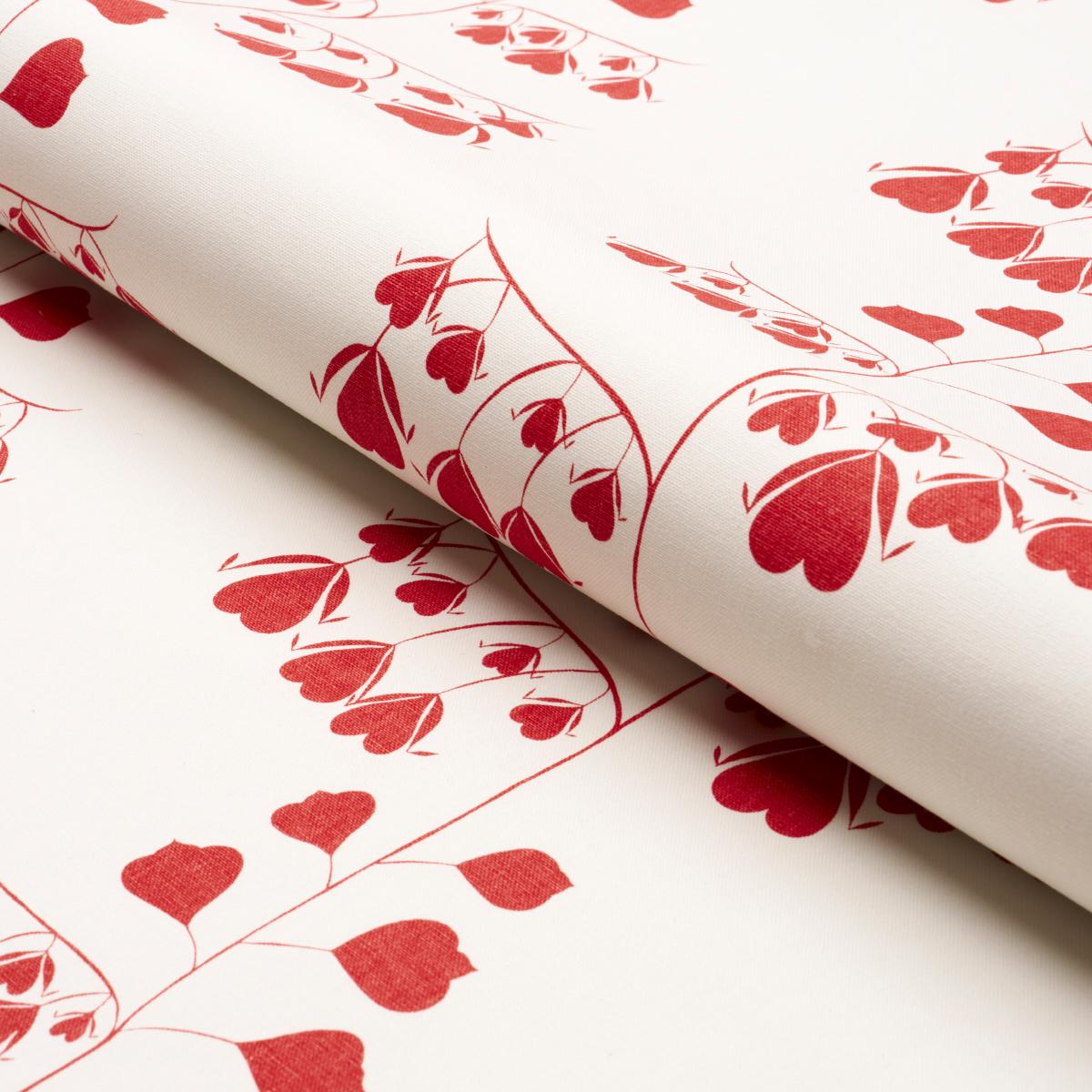 Schumacher Bleeding Hearts Red Fabric