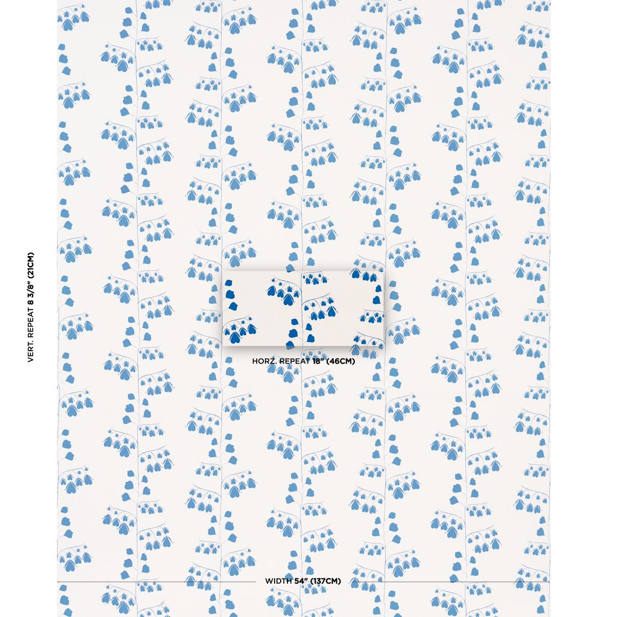 Schumacher Bleeding Hearts Blue Fabric