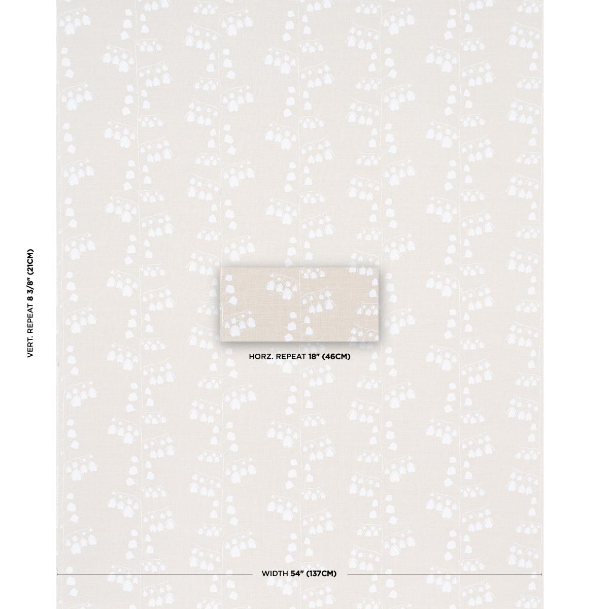 Schumacher Bleeding Hearts Neutral Fabric