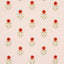 Schumacher Forget Me Nots Red On Pink Fabric
