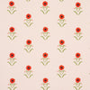 Schumacher Forget Me Nots Red On Pink Fabric