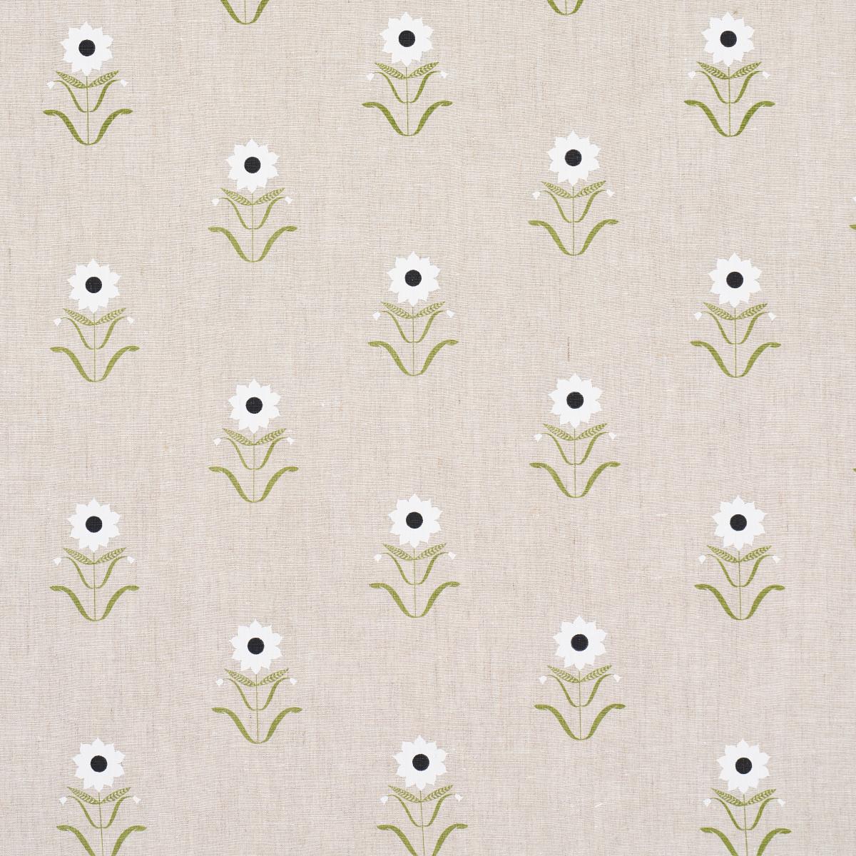 Schumacher Forget Me Nots White On Linen Fabric