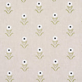 Schumacher Forget Me Nots White On Linen Fabric