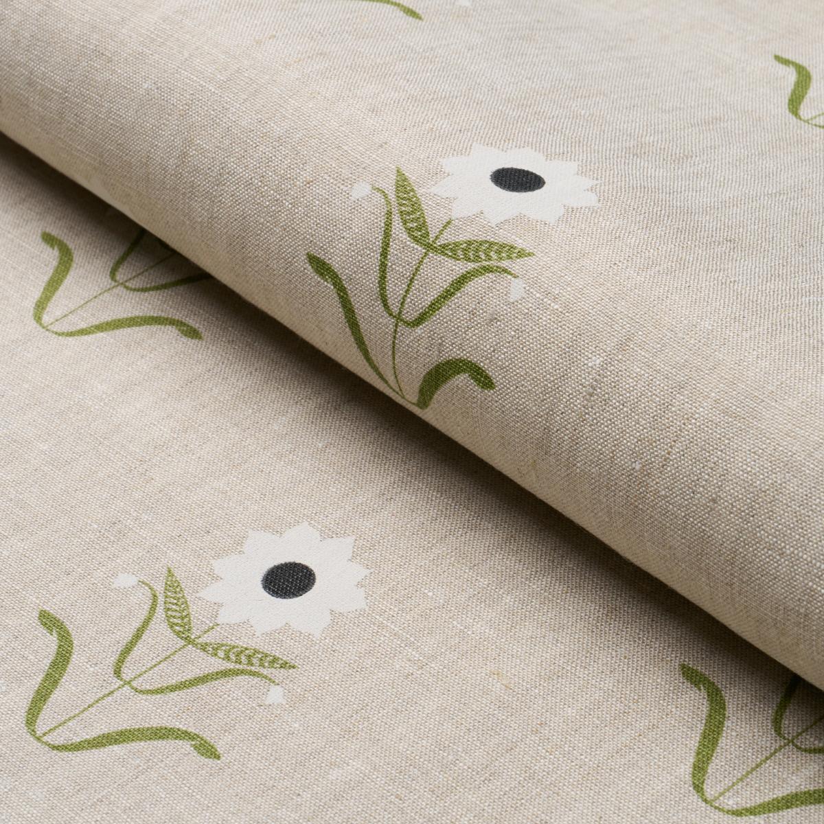 Schumacher Forget Me Nots White On Linen Fabric