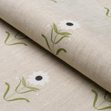 Schumacher Forget Me Nots White On Linen Fabric