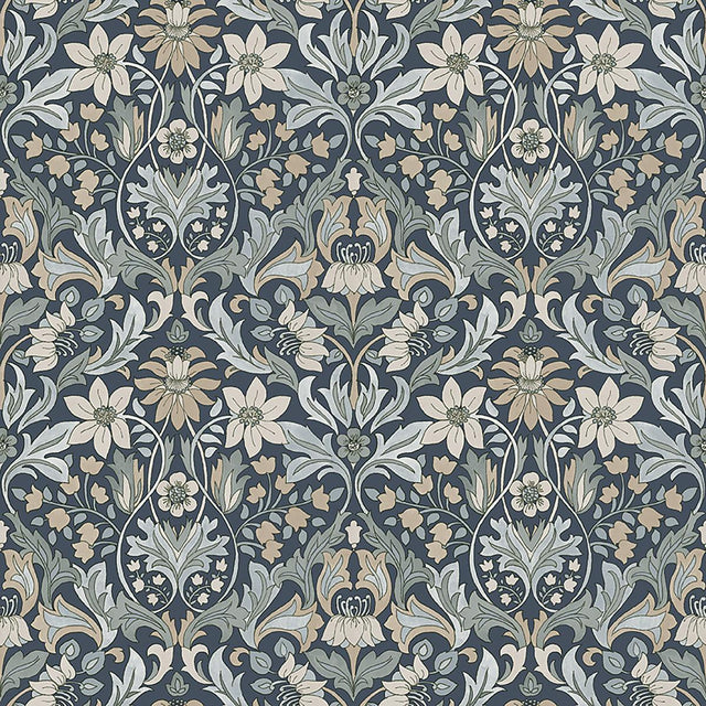 Borastapeter Blomsterfrjd Indigo Wallpaper