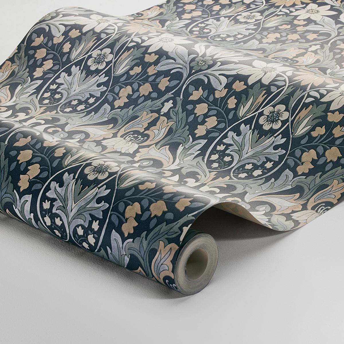 Borastapeter Blomsterfrjd Indigo Wallpaper