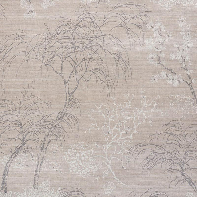 Schumacher Mori Hemp Shimmer Moonstone Wallpaper