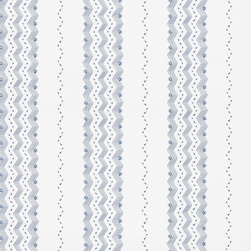 Schumacher Nauset Stripe Indigo Wallpaper
