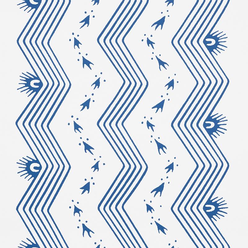 Schumacher Nauset Stripe Indigo Wallpaper