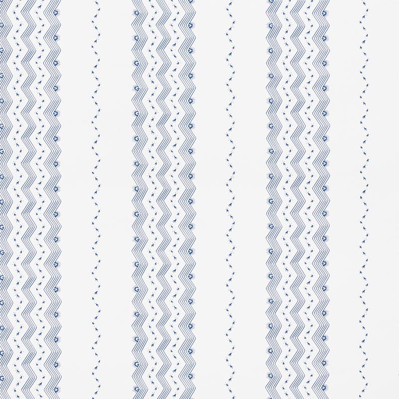 Schumacher Nauset Stripe Indigo Wallpaper