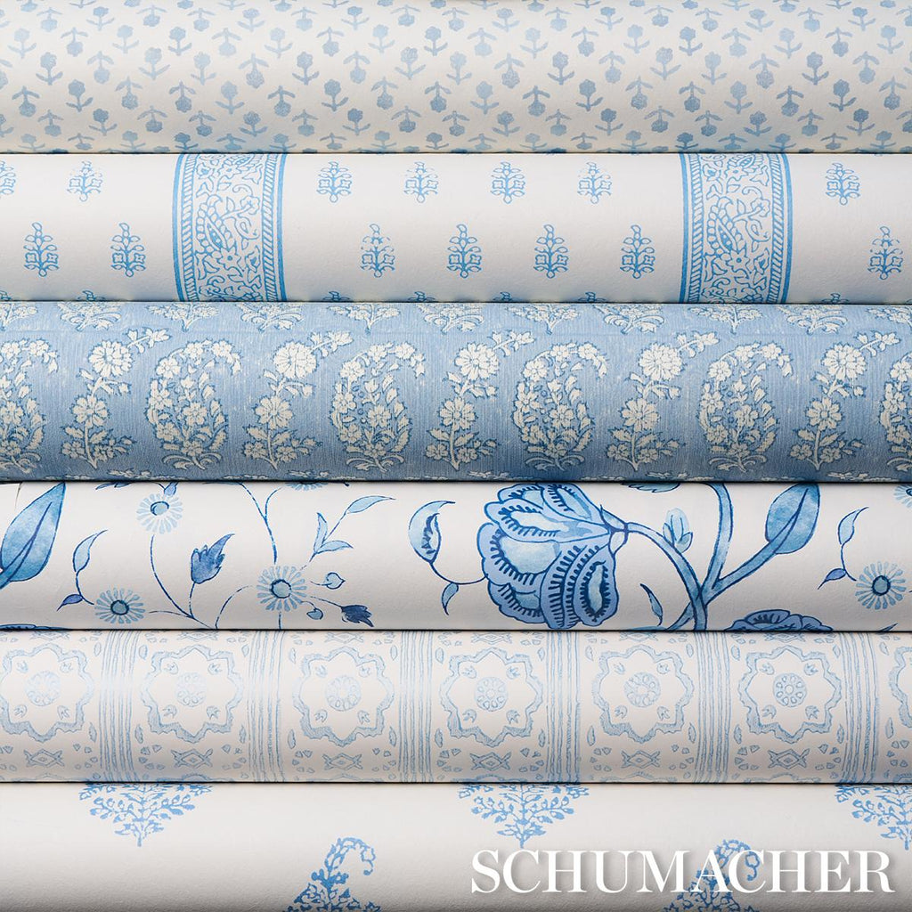 Schumacher Khilana Floral Porcelain Wallpaper