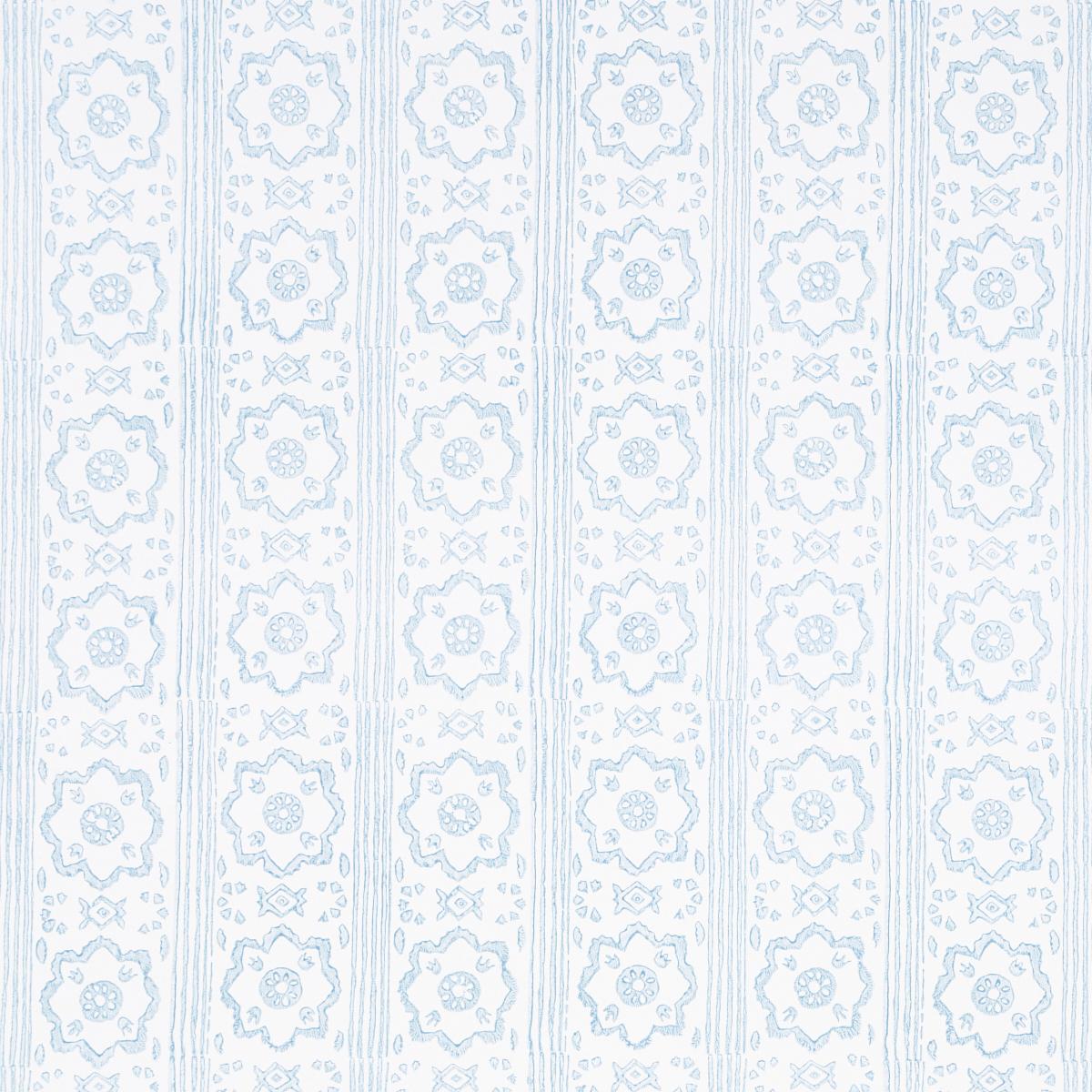 Schumacher Sunda Hand Blocked Print Sky Wallpaper