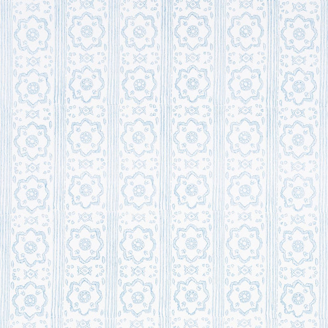 Schumacher Sunda Hand Blocked Print Sky Wallpaper