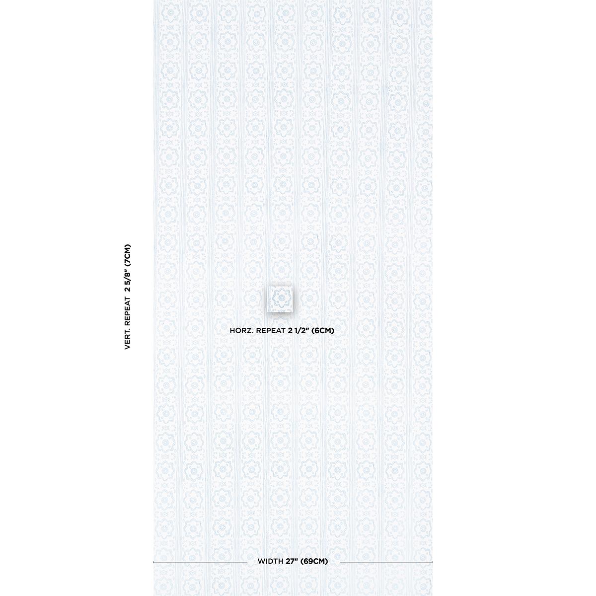 Schumacher Sunda Hand Blocked Print Sky Wallpaper