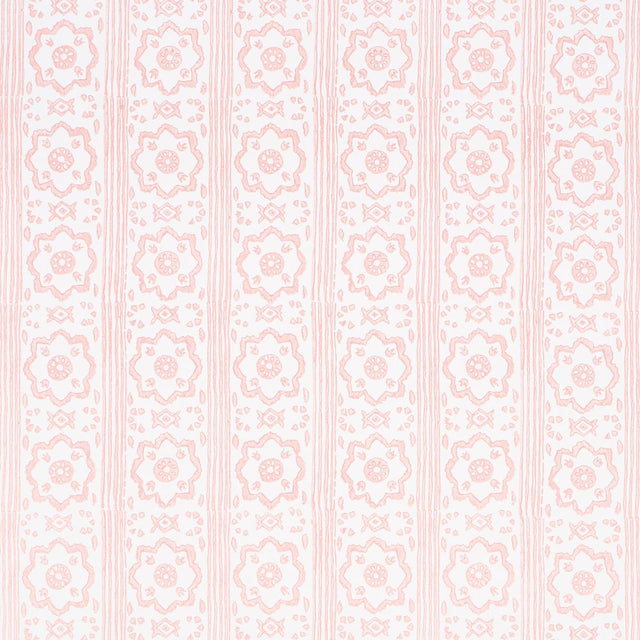 Schumacher Sunda Hand Blocked Print Blush Wallpaper